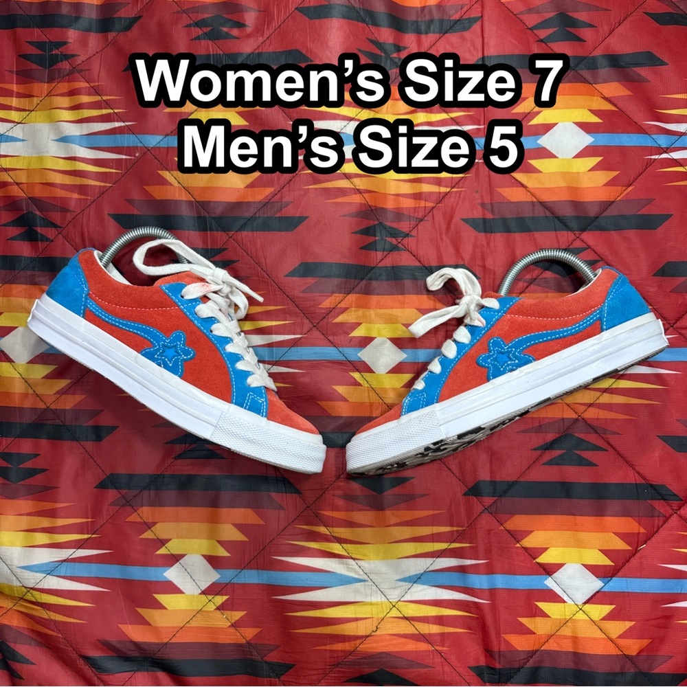 Converse Blue and Red Sneakers Low-Top Casual Shoes